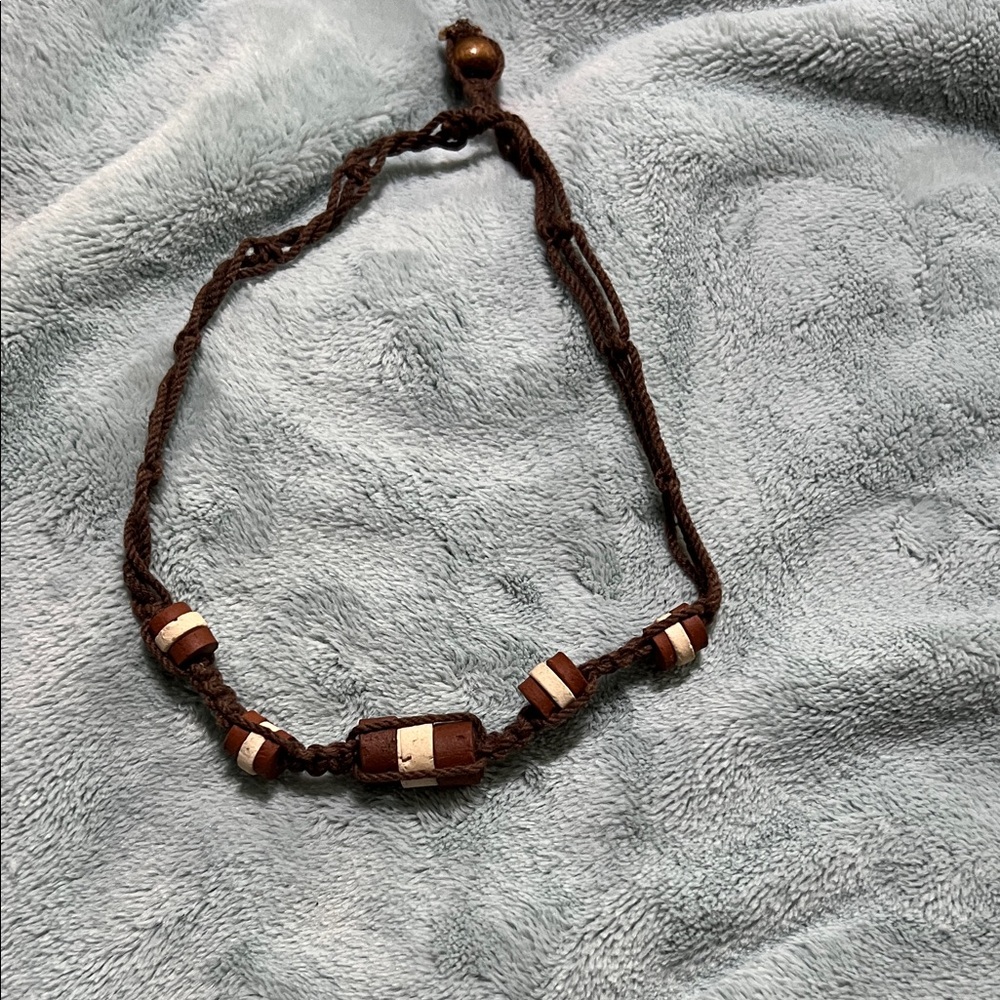 Brown and Cream Beaded Bracelet